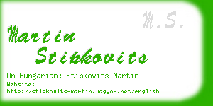 martin stipkovits business card